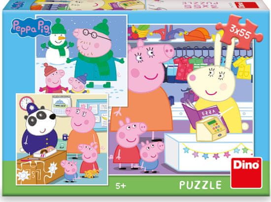 Dino Toys Peppa Pig - Veselo popoldne: sestavljanka 3x55 kosov