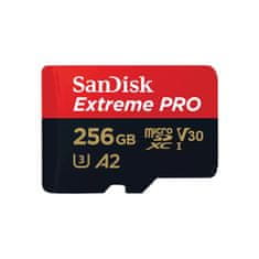 SanDisk Extreme PRO spominska kartica, microSDXC, 256 GB + SD adapter