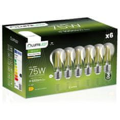 LUMILED 6x LED žarnica E27 A60 8W = 75W 1055lm 4000K Nevtralno bela 360° Filament