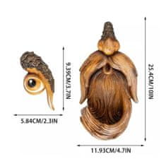 Netscroll Čarobna zunanja vrtna dekoracija v obliki obraza, ki hkrati služi kot hranilnica za ptice, za ljubitelje narave in opazovalce ptic, popestrite vaš vrt, BirdFeeder