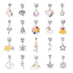 Netscroll Set za izdelovanje unikatnih zapestnic, zabaven hobi izdelave zapestnic, 60 barvnih perlic, 3x zapestnica, darilna škatlica, ustvari in podari, zapestnice z različnimi motivi, BraceletsDIY