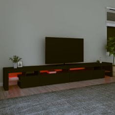 Vidaxl TV omarica z LED lučkami črna 290x36,5x40 cm