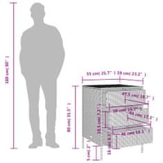 Vidaxl Vrtna omara za shranjevanje rjava 55x59x80 cm poli ratan