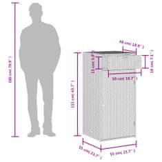 Vidaxl Vrtna omara za shranjevanje črna 50x55x111 cm poli ratan