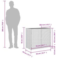 Vidaxl Vrtna omara za shranjevanje rjava 83x45x76 cm poli ratan