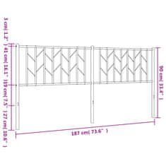 Vidaxl Kovinsko posteljno vzglavje črno 180 cm