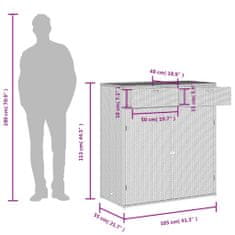 Vidaxl Vrtna omara za shranjevanje črna 105x55x113 cm poli ratan