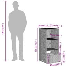 Vidaxl Vrtna omara za shranjevanje siva 50x55x115 cm poli ratan