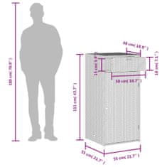 Vidaxl Vrtna omara za shranjevanje bež 55x55x111 cm poli ratan