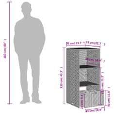 Vidaxl Vrtna omara za shranjevanje rjava 50x55x115 cm poli ratan