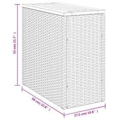 Vidaxl Vrtna miza z leseno mizno ploščo bež 58x27,5x55 cm poli ratan