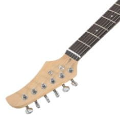 Vidaxl Električna kitara za začetnike s torbo rjava in bela 4/4 39"