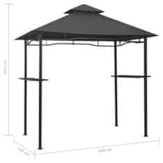 Vidaxl Paviljon za žar 240x150x255 cm antraciten iz jekla