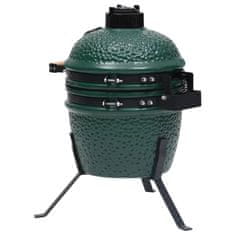 Vidaxl Kamado žar za dimljenje 2 v 1 iz keramike 56 cm zelen