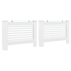 Vidaxl Pokrovi za radiatorje 2 kosa beli 112x19x81,5 cm mediapan