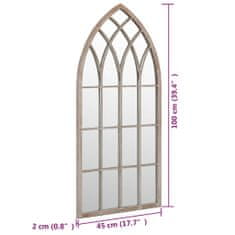 Vidaxl Vrtno ogledalo peščeno 100x45 cm železno za zunanjo uporabo