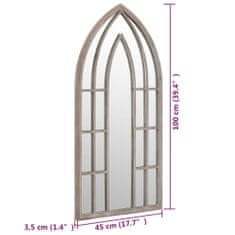 Vidaxl Ogledalo peščeno 100x45 cm železno za notranjo uporabo