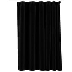 Vidaxl Zatemnitvene zavese z obešali videz platna črne 290x245 cm