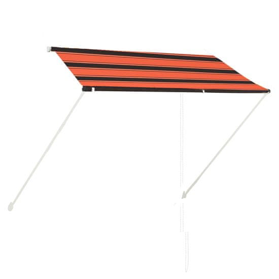 Vidaxl Zložljiva tenda 250x150 cm oranžna in rjava