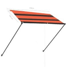 Vidaxl Zložljiva tenda z LED lučmi 250x150 cm oranžna in rjava