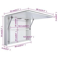 Vidaxl LED kopalniška omarica z ogledalom 80x9,5x55 cm