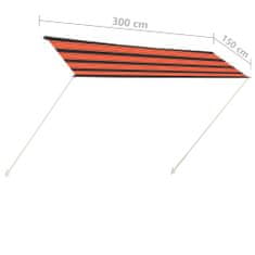 Vidaxl Zložljiva tenda 300x150 cm oranžna in rjava