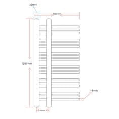 Vidaxl Kopalniški cevni radiator za centralno ogrevanje E oblike 600x1200 mm