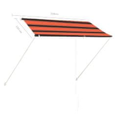 Vidaxl Zložljiva tenda 250x150 cm oranžna in rjava