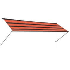 Vidaxl Zložljiva tenda z LED lučmi 300x150 cm oranžna in rjava