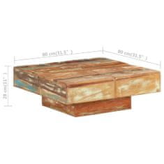 Vidaxl Klubska mizica 80x80x28 cm trden predelan les