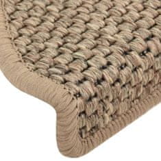 Vidaxl Samolepilne preproge za stopnice sisal 15 kosov 65x21x4 cm