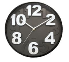 Stenska ura, premer 30 cm, 3D številčnica, PH, steklo, kovina BLACK