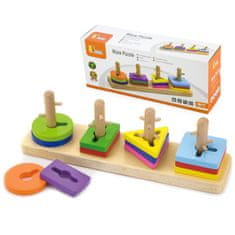 Viga Toys VIGA Montessori leseni bloki s sortirnikom oblik