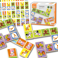 Viga Toys Lesena kmetija Domino igra 28 kosov Montessori