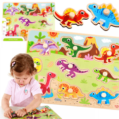 Tooky Toy TOOKY TOY Montessori lesena sestavljanka dinozavri oblike