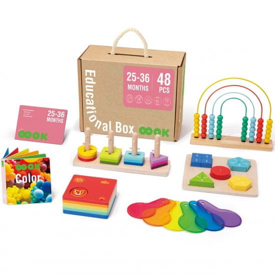 Tooky Toy Zabojček za igrače XXL Montessori izobraževalni 6v1 senzorični 25-36 mesecev