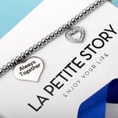 La Petite Story Nežna zapestnica iz jeklenih perl z obeski Love LPS05ASD12