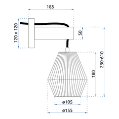 Toolight LAMPA ŚCIENNA KINKIET APP1149-1W Wood