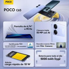 POCO C65 pametni telefon 6/128GB, moder