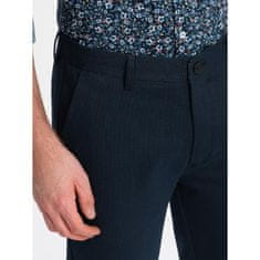 OMBRE Klasične moške hlače chino V3 OM-PACP-0188 temno modre barve MDN124473 S