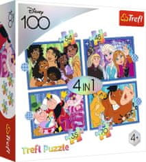 Trefl Puzzle Disney 100 let: Disneyjev veseli svet 4 v 1 (35,48,54,70 kosov)