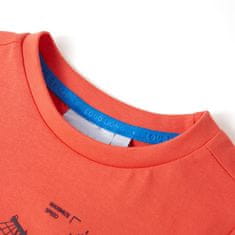 Vidaxl Otroška majica s kratkimi rokavi svetlo rdeča 128