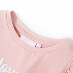 Vidaxl Otroška majica s kratkimi rokavi z volančki svetlo roza 104