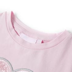 Vidaxl Otroška majica s kratkimi rokavi svetlo roza 116