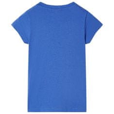 Vidaxl Otroška majica s kratkimi rokavi kobaltno modra 128