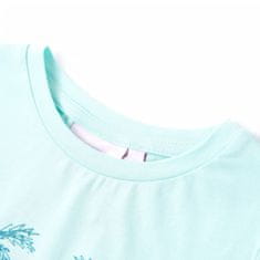 Vidaxl Otroška majica s kratkimi rokavi svetlo turkizna 92