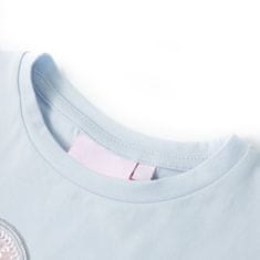 Vidaxl Otroška majica s kratkimi rokavi svetlo modra 128