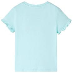 Vidaxl Otroška majica z kratkimi rokavi svetlo turkizna 104
