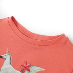 Vidaxl Otroška majica s kratkimi rokavi koralna 92