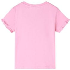 Vidaxl Otroška majica s kratkimi rokavi živo roza 104